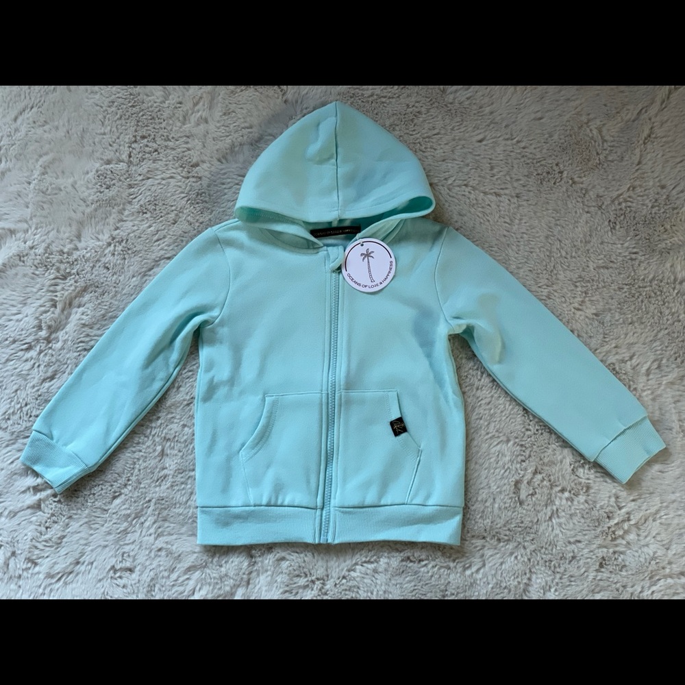 Oceans Of Love And Happiness | Blue Zip Up Hoodie | 4T
